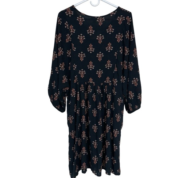 Knox Rose Bishop 3/4 Sleeve A-line Black Dress - Picture 4 of 7